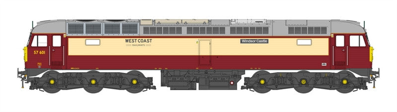 Heljan OO Gauge Class 57 57601 'Windsor Castle' in West Coast Railway Co 'Northern Belle' maroon and cream 5712