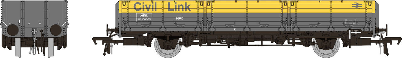 Rapido Trains OO Gauge OAA No. DC100065, Civil Link grey/yellow 915016