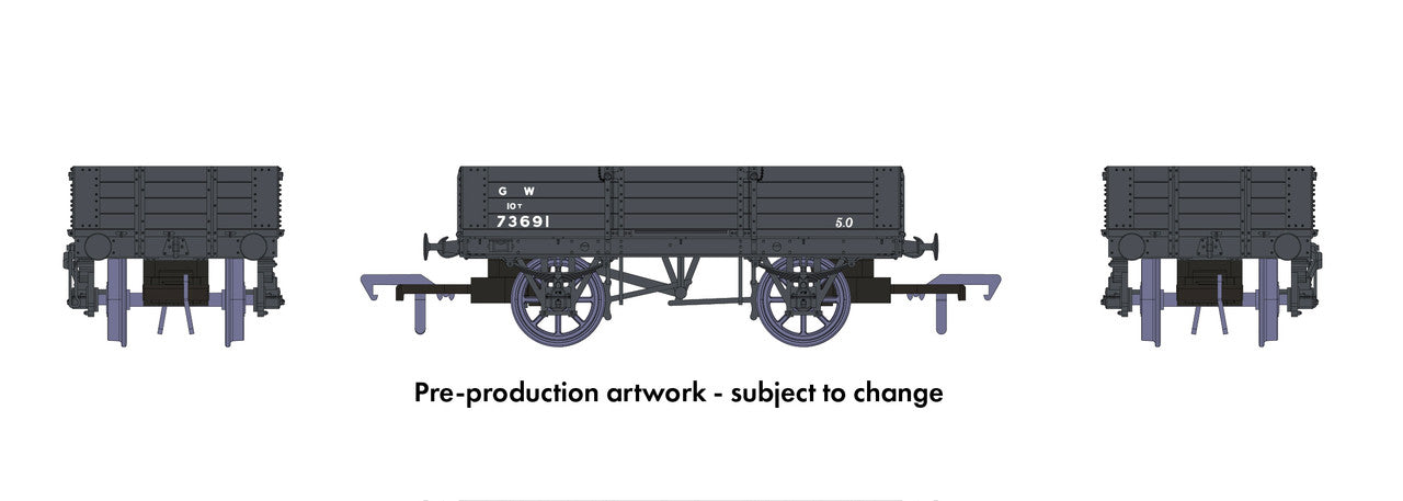 Rapido Trains OO Gauge GWR Dia/O21 Open Wagon No.73691 (Small GW livery) 925006