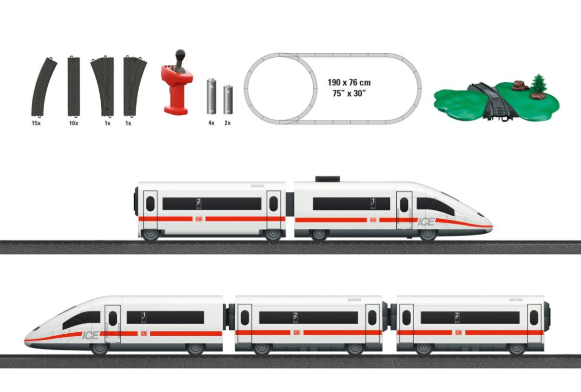 Marklin MyWorld German ICE3 Express Train Starter Set 29430