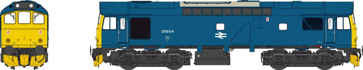 Heljan Class 25/3 25301 BR Blue With Domino Headcodes Model Railway Diesel Locomotive 2547