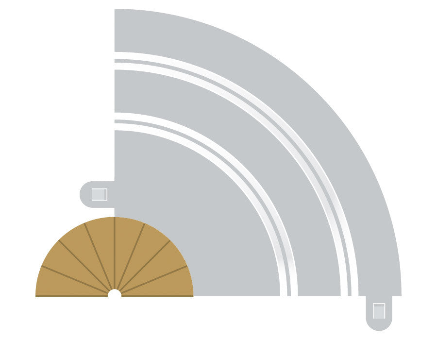Slot Cars -Radius 1 Curve Inner Borders 180° x 2- 1/32 - C8279