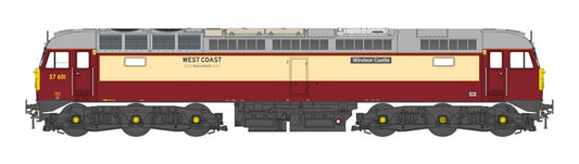 Heljan OO Gauge Class 57 57601 'Windsor Castle' in West Coast Railway Co 'Northern Belle' maroon and cream 5712