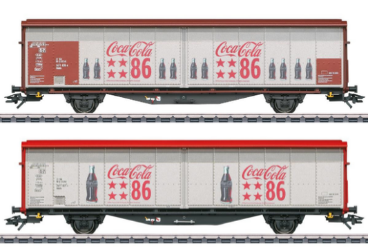 Marklin HO Gauge Coca-Cola Hbbills Sliding Wall Box Wagon Set (2) VI 48345